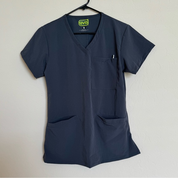 NWOT AVE womens dark charcoal scrub set - Picture 2 of 8